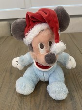 Disney Parks 8" Mickey Mouse Baby's First Christmas Santa Plush