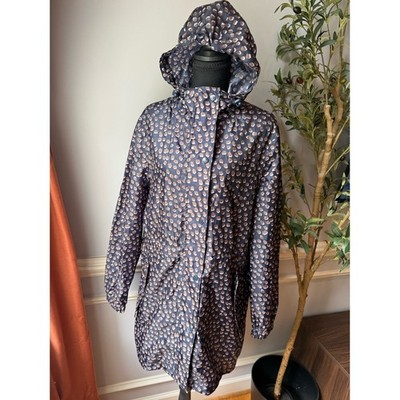 Joules Right As Rain Leopard Print Waterproof Women's Hooded Raincoat US 8
