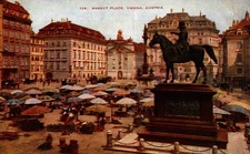 Market Place, Vienna, Austria, Vintage Postcard