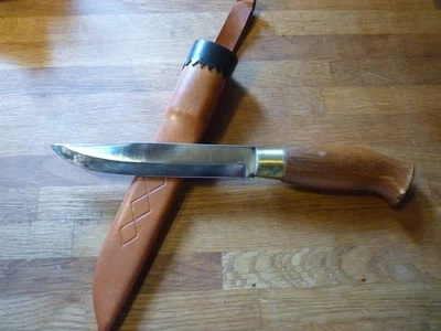 Großes 27!!cm Vintage Jagdmesser Brusletto Geilo Norway mit Lederscheide - Bild 1 von 4
