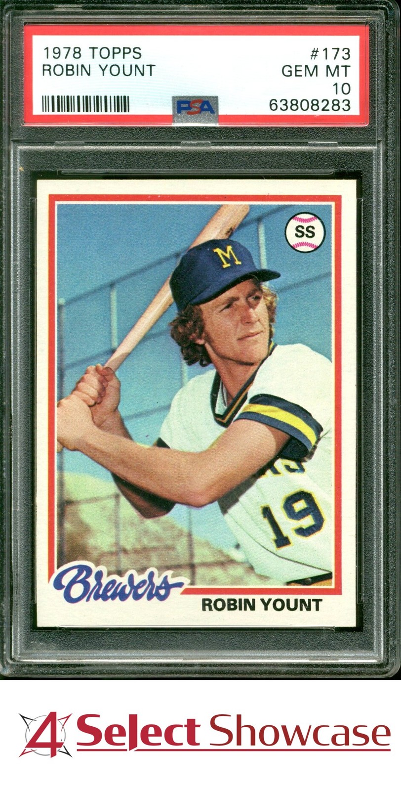 1978 TOPPS #173 ROBIN YOUNT BREWERS HOF PSA 10