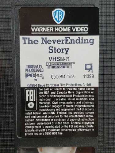 The Never Ending Story 1 and 2 VHS (2-Tapes) 1991 2 Box Set - Picture 11 of 19