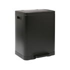 1x 30L (2 x 15L) Stainless Steel Double Kitchen Pedal Bin Matt Black Recycling