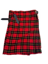Kommando Kilts Scottish Design Tartans Acrylic Kilt Red/Black Plaid Sz 32 NEW