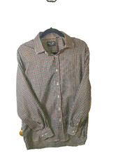 Alberto Cardinali Shirt 34/35 Blue Check Easy Care Classic Fit