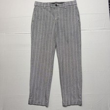 Lee Women's Trousers Poly Rayon Herringbone Stripe Size 10 Gray Dark Academia