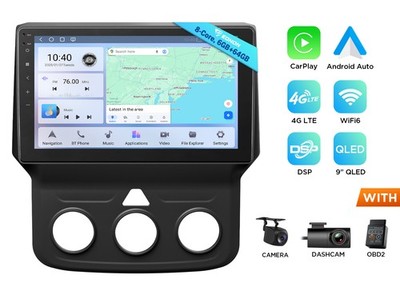 For RAM 1500 2013-2018 Android Auto 9'' QLED 6+64 Car Stereo Wireless CarPlay DSP