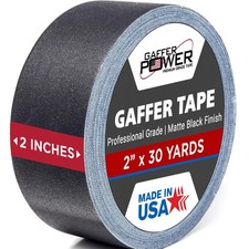 Black Tape Gaffer 2 Inch x 30 Yards Made in USA