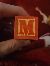 Vintage Wooden Alphabet Block Letter Child Toy Decor ABC Block
