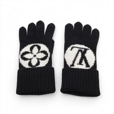 Louis Vuitton M79307 Gloves Maille LV medallion RN3274 Gloves Wool Black