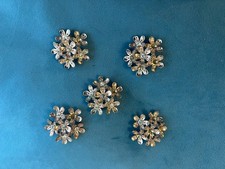 Vintage five-piece rhinestone-embellished button set. Europe, 1930  1950.