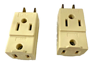 Lot of 2 Vintage 2-Prong Plug Adapters Made in Mexico – Outlet Splitters 15A 125