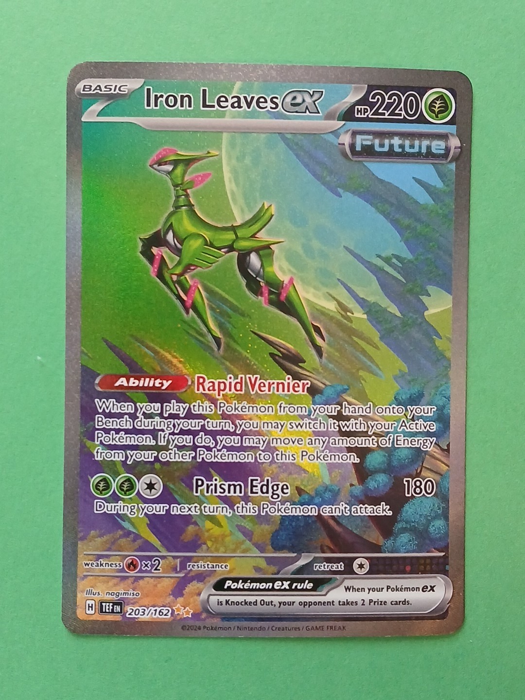 Pokemon Temporal Forces Iron Leaves ex 203/162 Special Illustration Rare