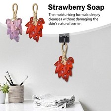 Simulated Crystal Handmade Strawberry Soap Hanging Soap Pink String S8D0