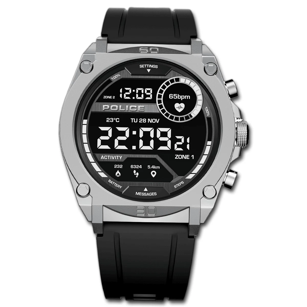 Police Focus Orologio Uomo Analogico Al Quarzo - Quadrante Canna Di Fucile, Cinturino In Pelle Nera, 5 ATM, Regalo Con Scatola - 2