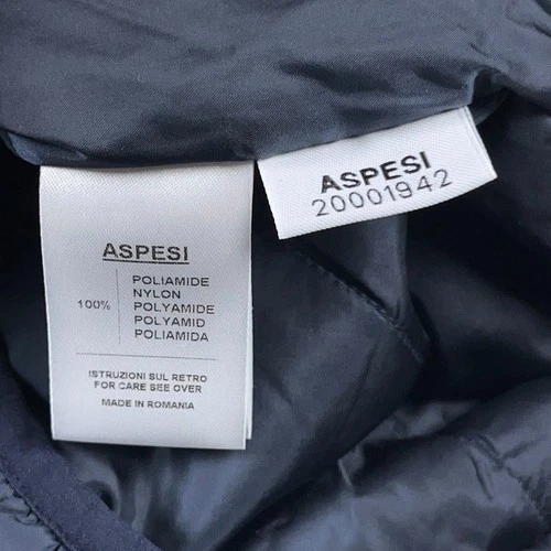 Aspesi Vest Mens XL Jil Nylon Puffer Lightweight Water Repellant Full Zip image 4