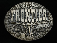 QJ15111 VINTAGE 1970s  FRONTIER HOTEL LAS VEGAS  GAMBLING BELT BUCKLE