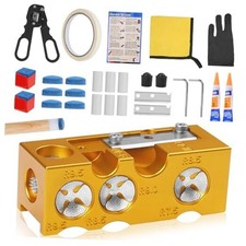 11-in-1 Pool cue Tips Replacement kit,Portable Pool cue tip Aluminum Yellow