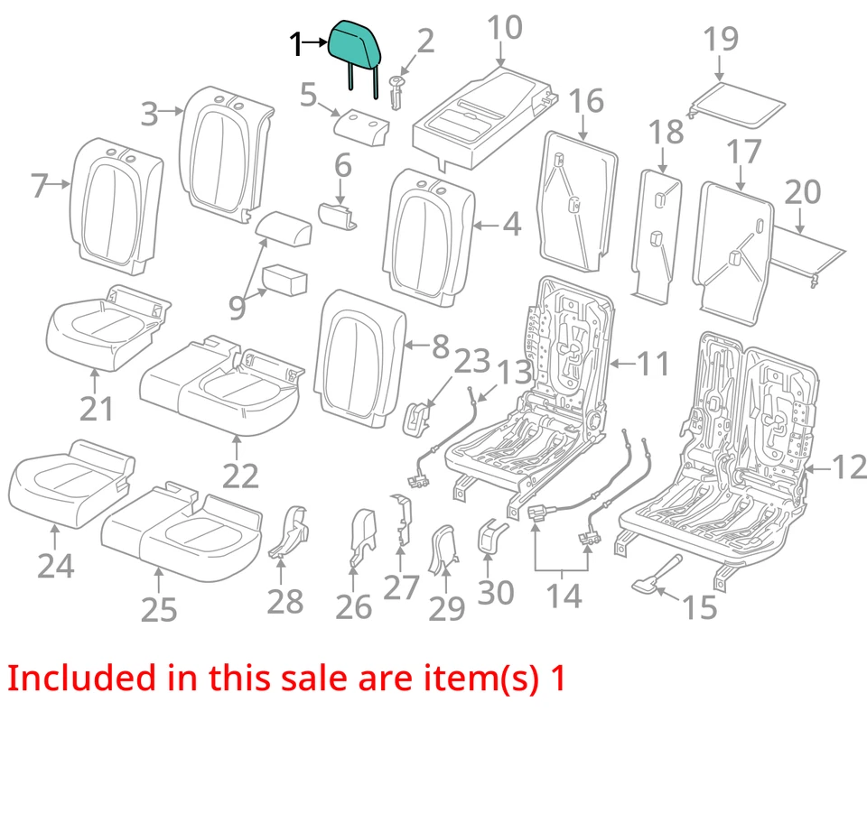 Se adapta a BMW X1 2016-2022 segunda fila asiento trasero completo con reposacabezas cuero negro Foto 4 de 4
