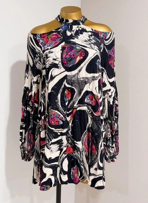 Free People Drift Away Cold Shoulder Mini Dress / Tunic Top  Size S