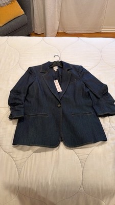 5 à 7 Cinq à Sept Denim Stitch Blazer Size 10 (New With Tags)