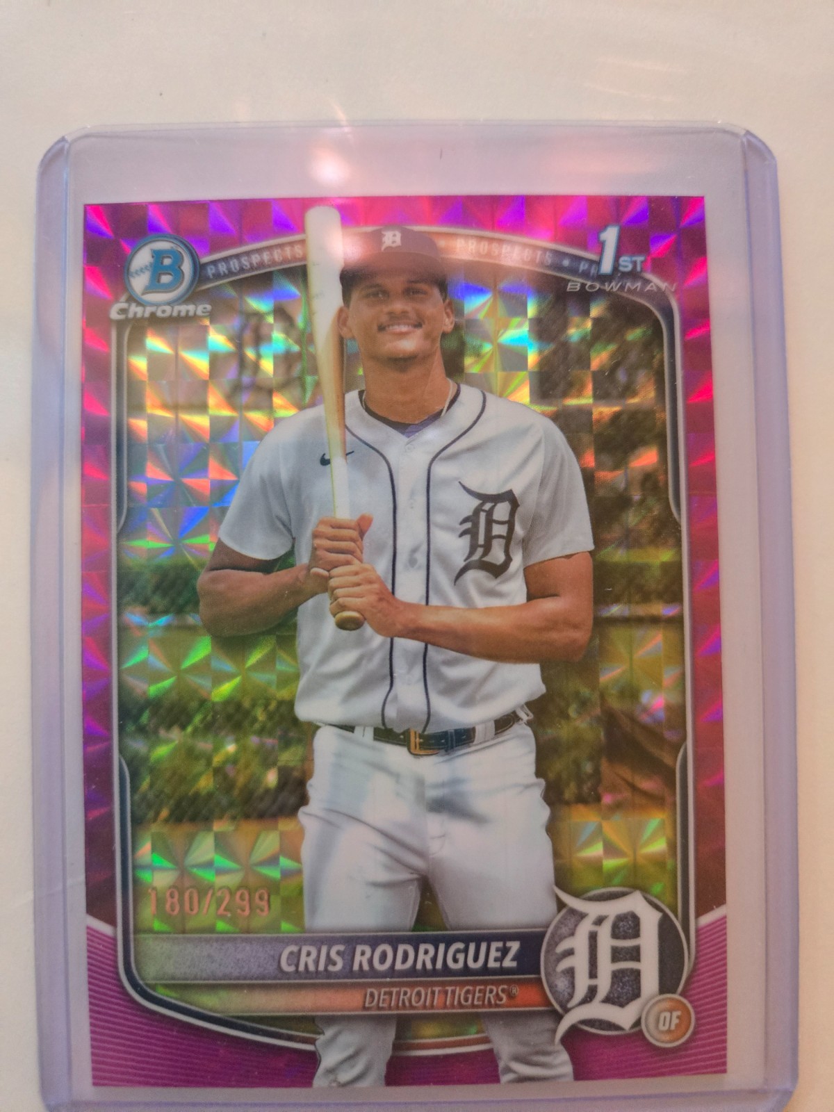 2025 Bowman Chrome #BCP-250 Cris Rodriguez Prospects Fuchsia Geometric #/299