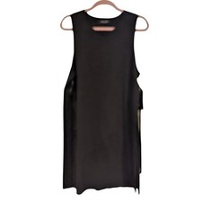 Lui Lui Black Sleeveless Dress Tunic Top with Side Tie Detail lagan apron smock