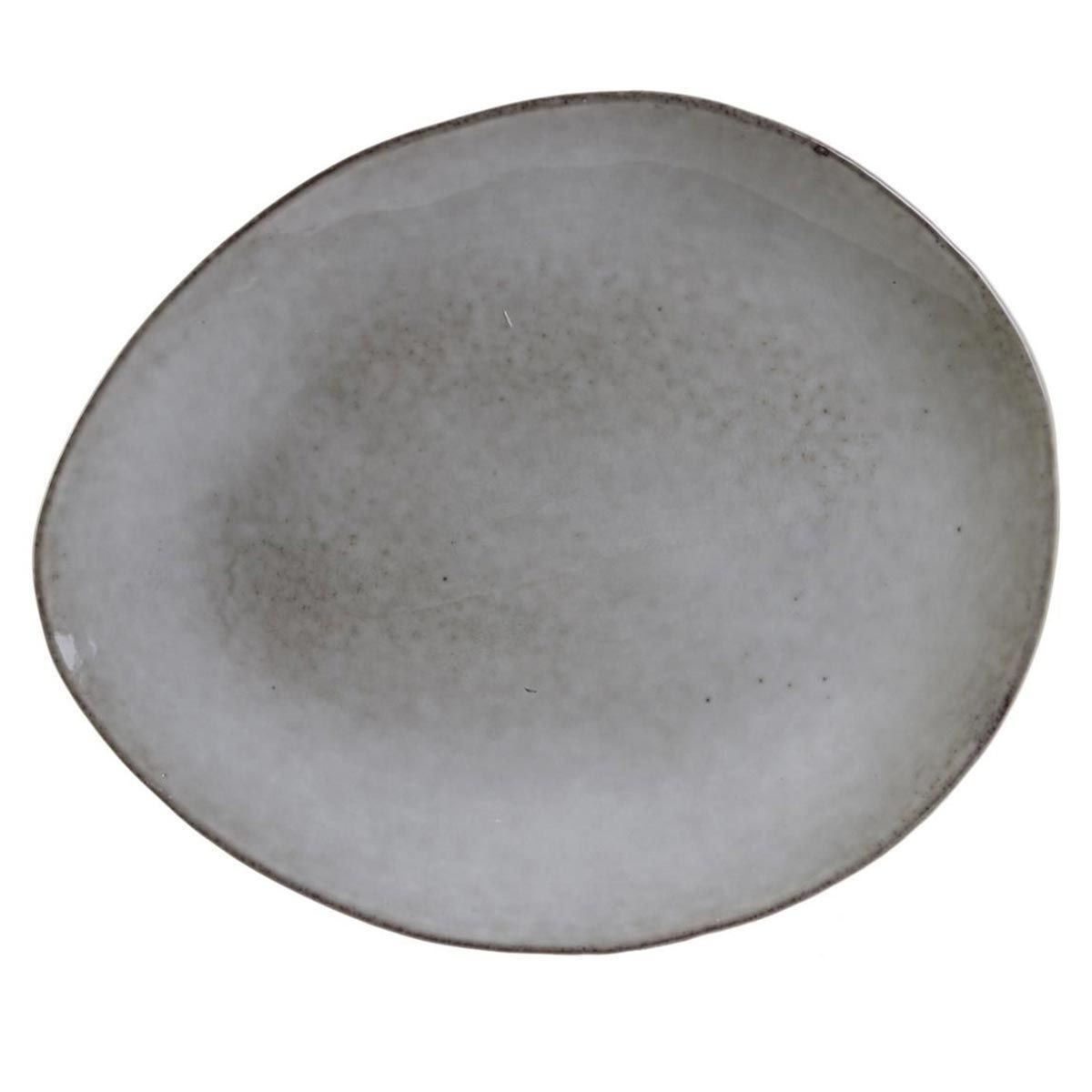 Lot de 6 assiettes à dessert céramique Au Grès 22cm Gris au design épuré