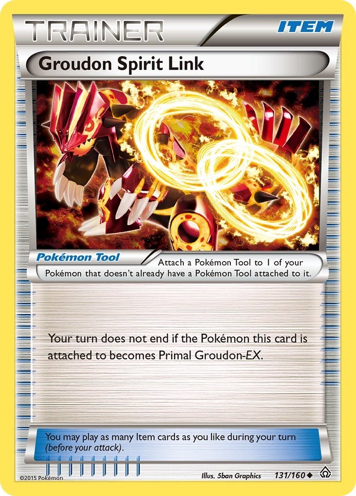 Groudon Spirit Link 131/160 Uncommon XY - Primal Clash Pokemon Moderately Played