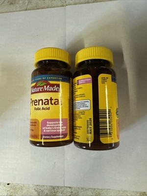 2pk Nature Made Multi Prenatal Vitamins with Folic Acid - 50ct EXP MAY 2026
