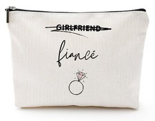 Fiance Engagement Gifts for Women-Bride to Be Makeup Bag for Bride Newly Enga...