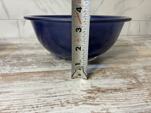 Pyrex Glass Bottom Nesting Bowls Set Of 2 Clear Bottom Cobalt Blue Model 322 323 - Picture 5 of 18