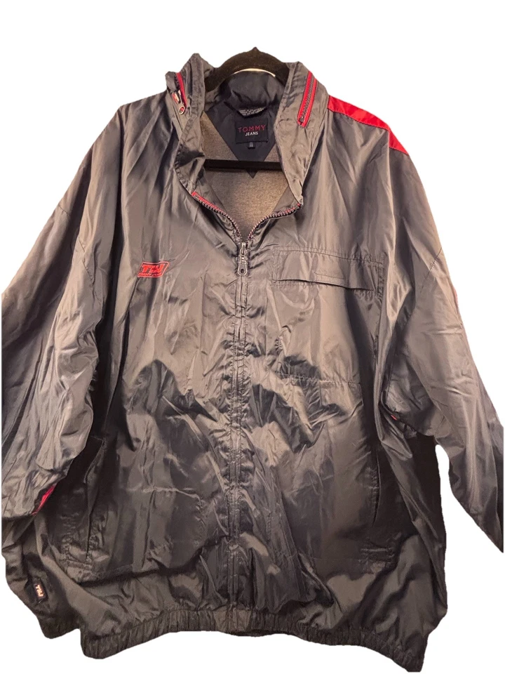 Chaqueta Tommy Hilfiger Resistente al Agua/Viento Para Hombre Talla 3XL Softshell Azul Marino Capucha Foto 2 de 4