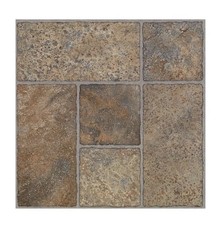 10 Pieces Vinyl Floor,Peel And Stick. 12X 12X 0.065 Each Piece,Color Terra Cota