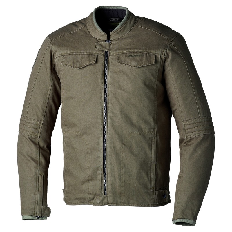 Veste RST Crosby 2 CE textile de moto imperméable et protectrice olive