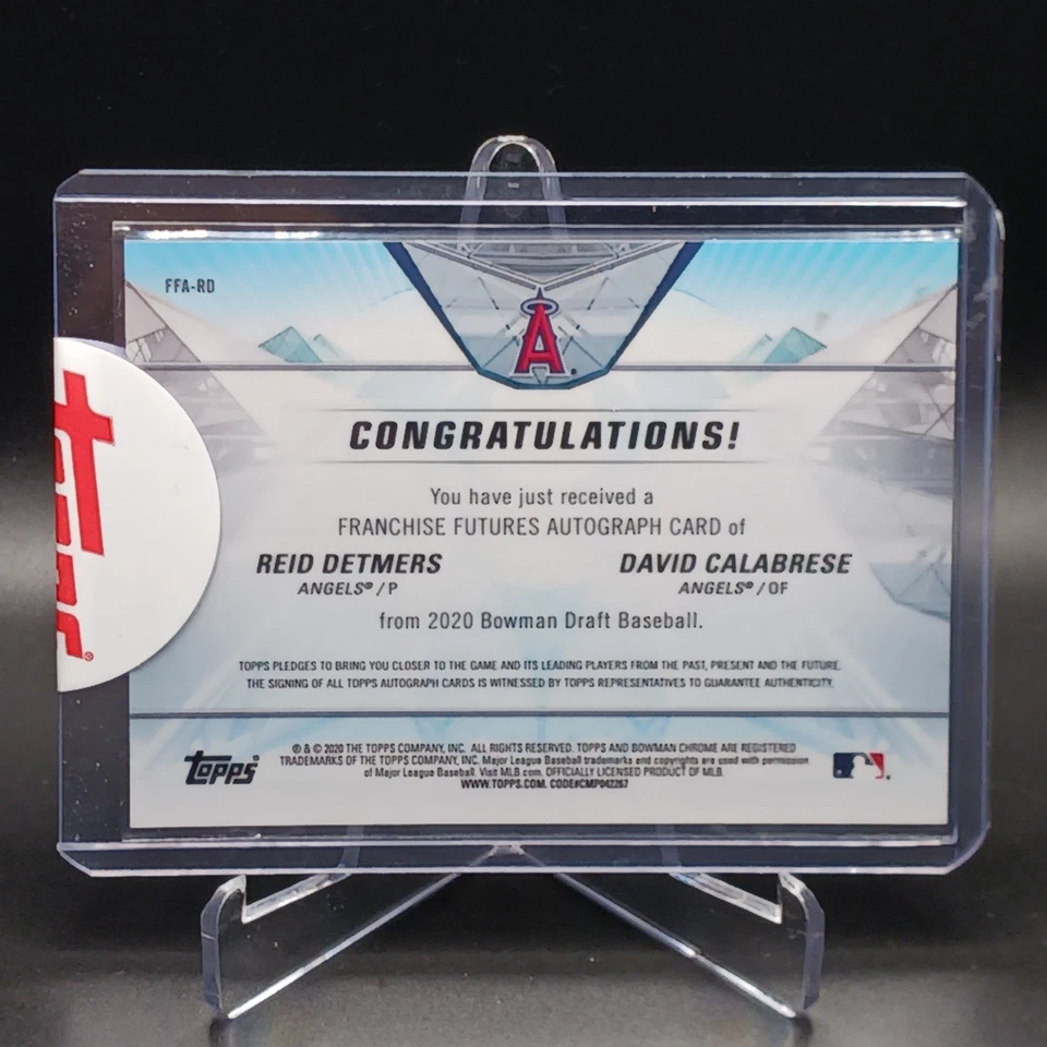 2020 Bowman Draft Franchise Futures Dual /99 David Calabrese Reid Detmers Auto - Image 2 of 2