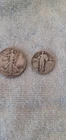 1928 Silver Standing Liberty Quarter ,1942 Walking Liberty Half (2 Silver Coins)