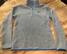 Patagonia Women  s Better Sweater 1/4 Zip Fleece Pullover Blue Medium