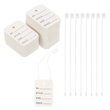 Price Tags, 2 x 1.4 Inches White Tagging for Clothing Homemade Pricing 100 Set