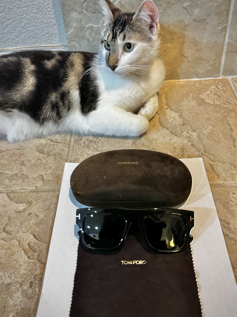 Tom Ford FT0711 Fausto 01A Aviator Sunglasses Black Smoke  display picture 1