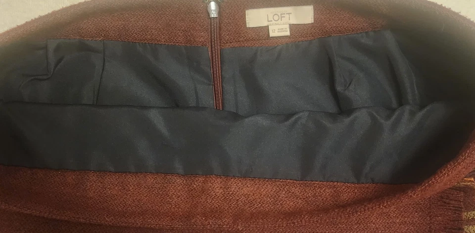 Falda corta envolvente sintética mezcla lana loft color otoño talla 12 manta con flecos azteca  Foto 2 de 4