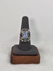 Vintage 925 Sterling Silver Ring Size 8.5 Oval Gem India