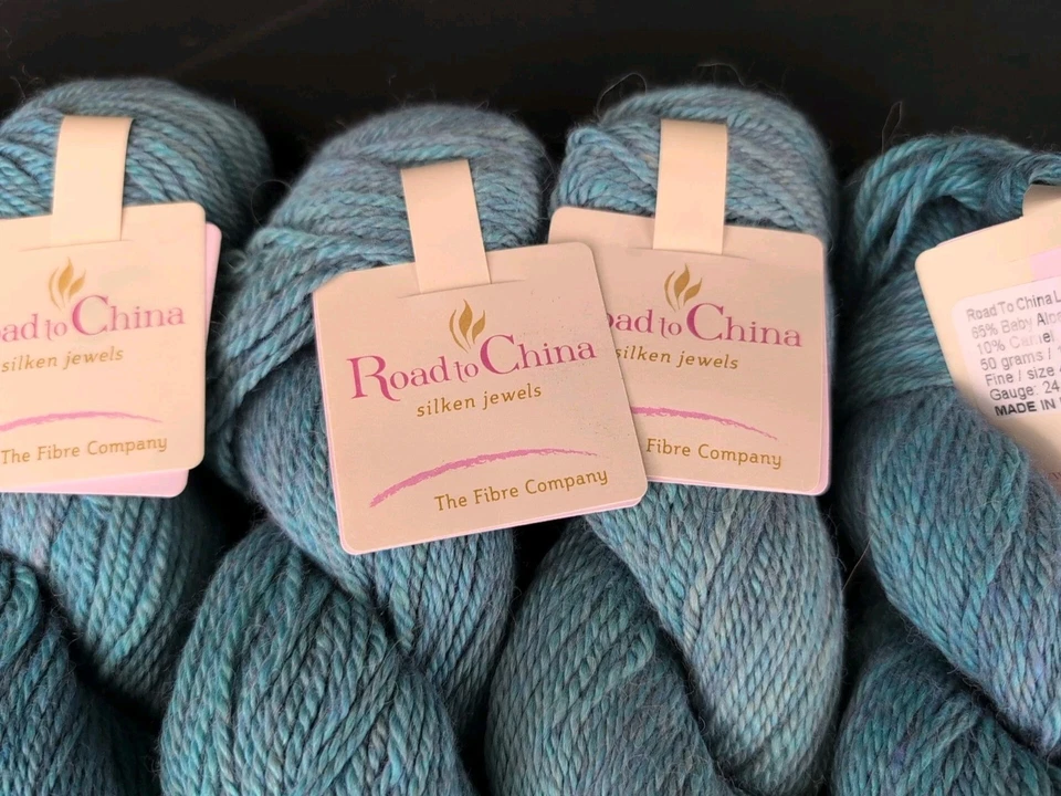 Lot of 5 /Fibre Company ROAD TO CHINA Alpaca Silk Cashmere Yarn - Blue Tourmali  - Image 2 of 4