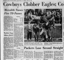 DON MEREDITH 5TD 1967 COWBOYS EAGLES ticket stub MIKE DITKA BOB LILLY BOB HAYES