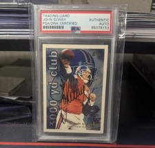 1995 topps John elway trading card, authentic auto Denver broncos 