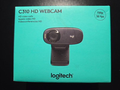 Logitech C310 720P/30FPS HD Webcam Black New Sealed