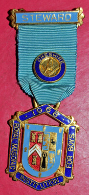 1968 Royal Masonic Institution for Boys Stewards Jewel RMIB *8