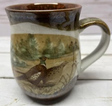 Vintage Hand Crafted Tagore Pheasant Pottery Mug Good Condition 4” Tall Japan