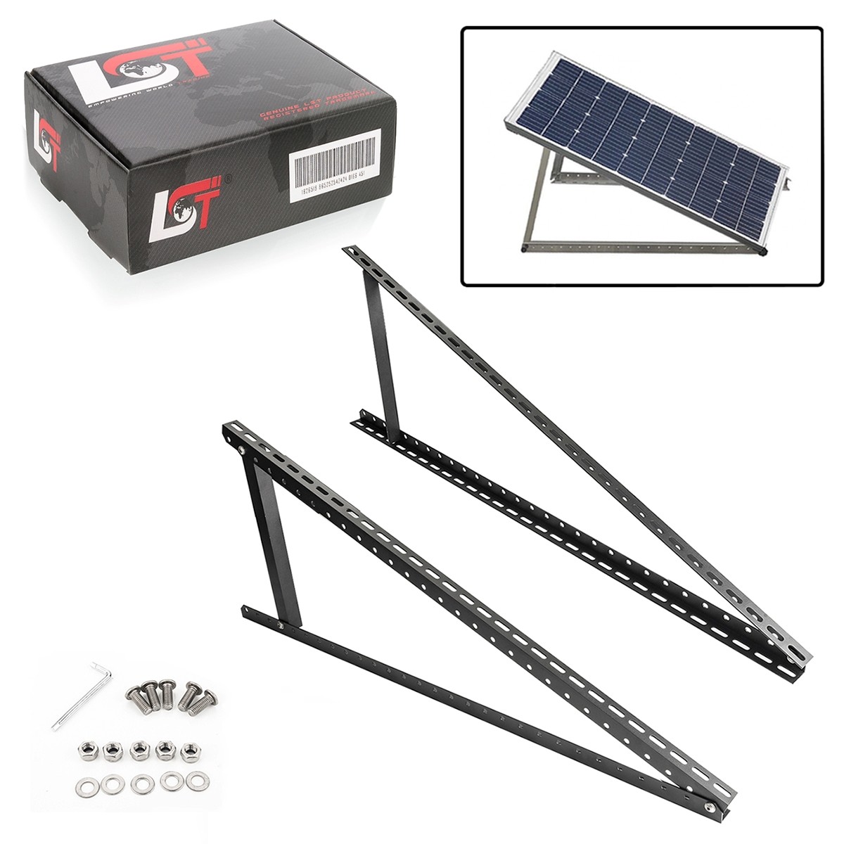 2X Solar Module Holder Stand Solar Stand 118 Cm Black