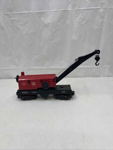 Vintage ORIGINAL LIONEL 6560-25 OPERATING WORK CRANE POSTWAR Bucyrus Erie Red - Picture 2 of 7